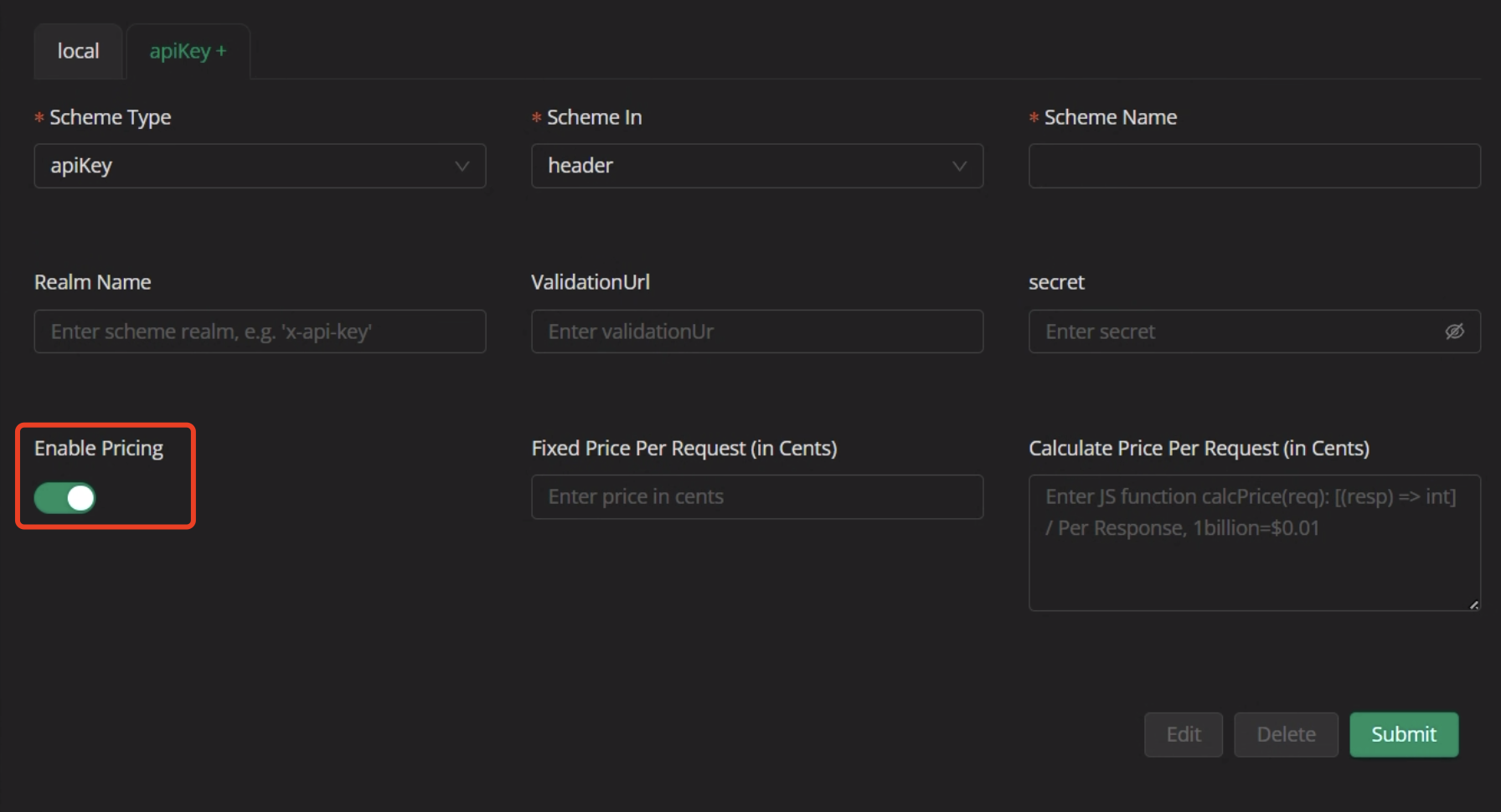 Pricing Options